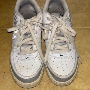 White and Gray Nike Air Force 1s